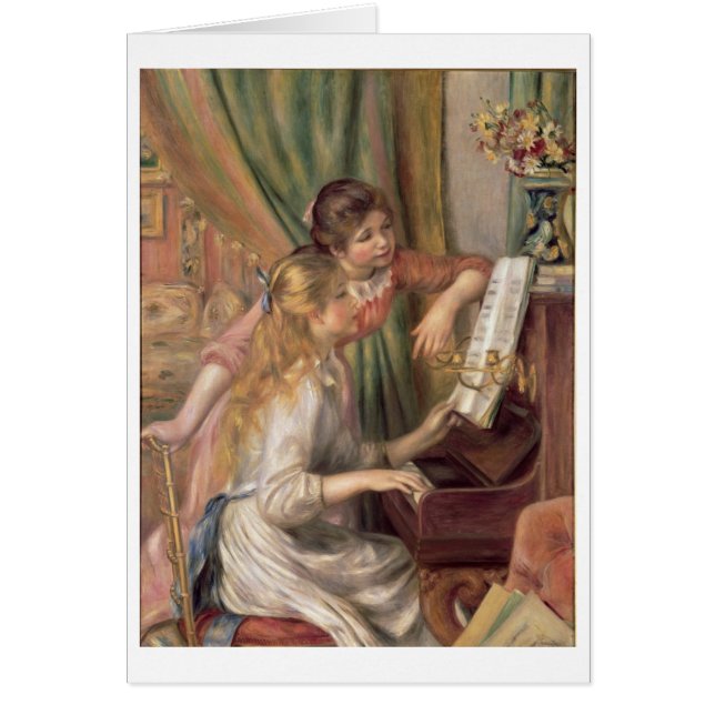 Pierre Renoir en | ung flicka på pianot Hälsningskort (Framsidan)