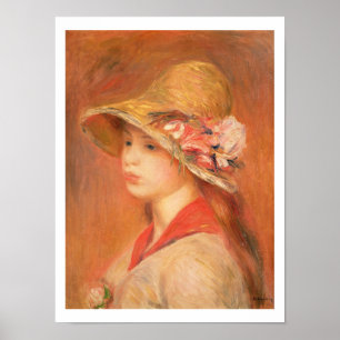 Pierre Renoir en ung kvinna i en hatt Poster