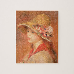 Pierre Renoir en ung kvinna i en hatt Pussel