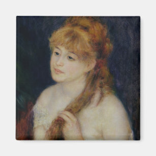 Pierre Renoir en ung kvinna som flätar henne h Magnet