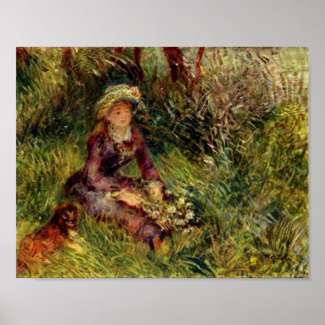 Pierre Renoir - Madame Renoir med hund Poster (Framsidan)