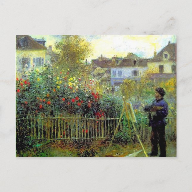 Pierre Renoir-Monet-målning i trädgården Vykort (Framsida)