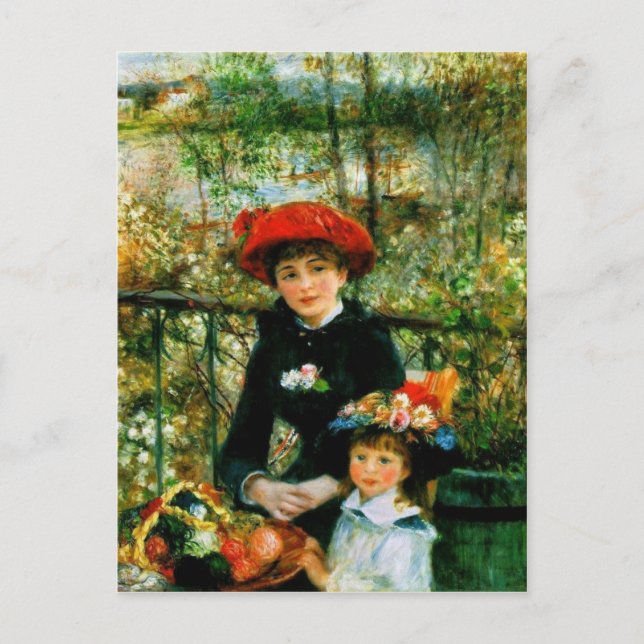 Pierre Renoir (på Terrace) Vykort (Framsida)
