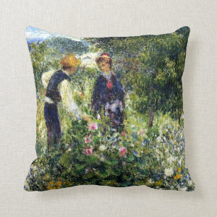 Pierre Renoir Painting, Picking Flowers Kudde