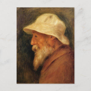 Pierre Renoir-Self-Porträtt med en vit hatt Vykort