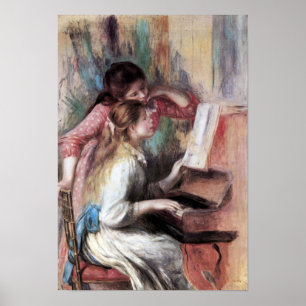Pierre Renoir - ung flicka på pianot Poster