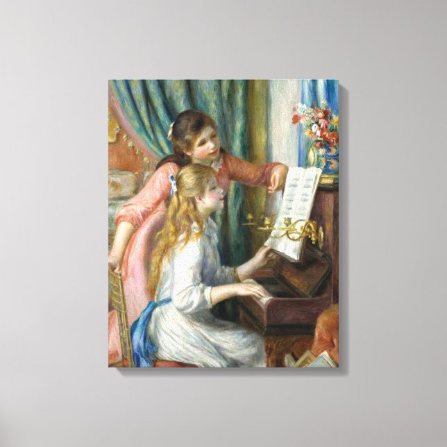 Pierre Renoir - Young Girls at Piano Canvastryck (Framsida)