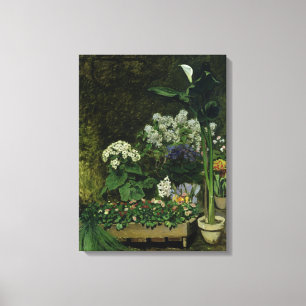 Pierre som en Renoir   blommar i ett växthus Canvastryck