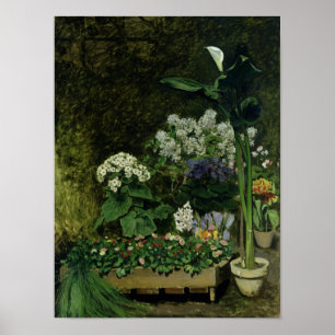 Pierre som en Renoir blommar i ett växthus Poster