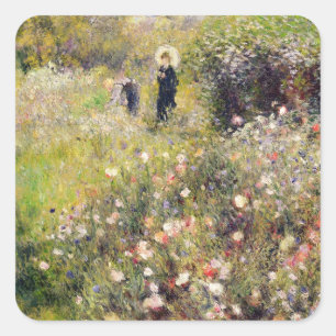 Pierre som en Renoir sommar landskap Fyrkantigt Klistermärke