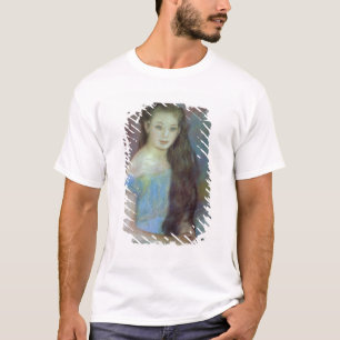 Pierre som en Renoir ung flicka med blått synar T-shirt