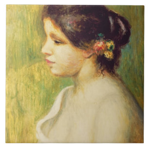 Pierre som Renoir en ung kvinna med blommor på Kakelplatta