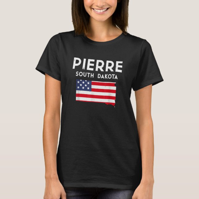 Pierre South Dakota USA stat Amerika Resa South T Shirt (Framsida)
