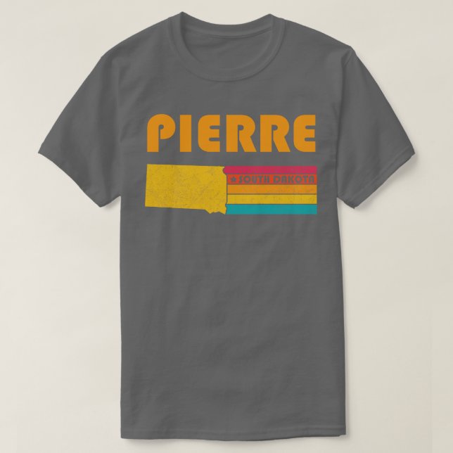 Pierre South Dakota Vintage Distress Souvenir T Shirt (Design framsida)