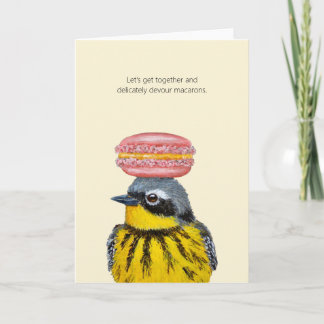 Pierre the warbler med macaron Card Kort