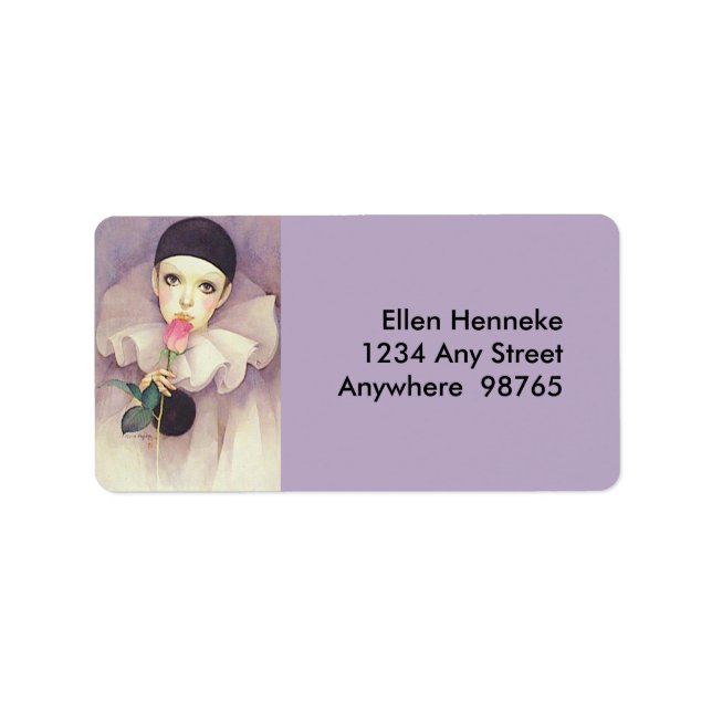 Pierrot 1980 s adressetikett (Framsidan)