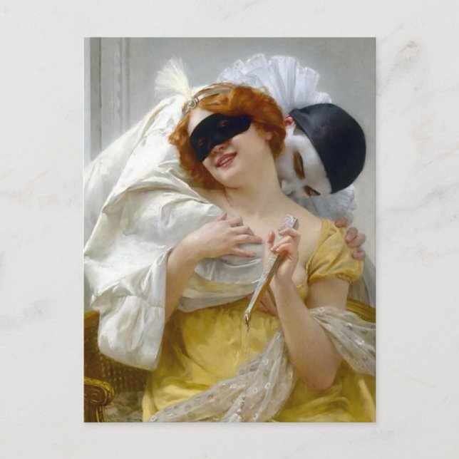 Pierrot and Columbine - Guillaume Seignac Vykort (Framsida)