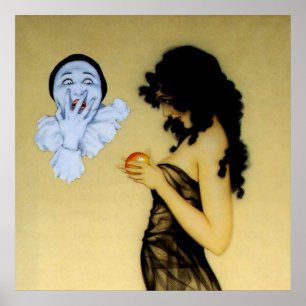 "Pierrot and Temptation" av Raphael Kirchner Poster