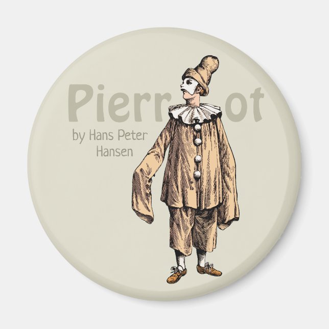 Pierrot av Hans Peter Hansen CC0235 Fridge art Magnet (Framsidan)