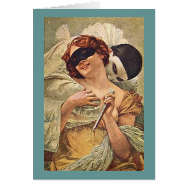 Pierrot förförelse hälsningskort (Framsidan)