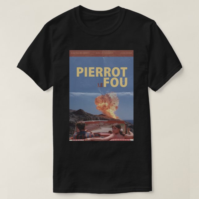 Pierrot Le Fou - Godard&x27;s Movie Photographic P T Shirt (Design framsida)