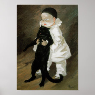 Pierrot med Cat, Alexandre Steinlen Poster