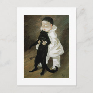 Pierrot med Cat, Alexandre Steinlen Vykort