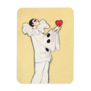 Pierrot med rött hjärta av Sophia Chiostri Magnet