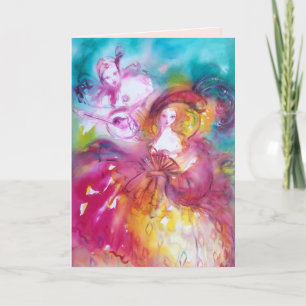 PIERROT OCH ARLECCHINA Valentine Day Helgkort