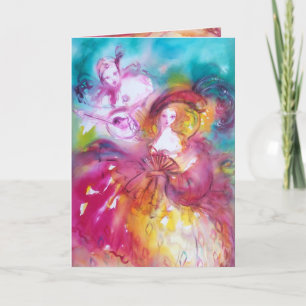 PIERROT OCH ARLECCHINA Valentine Day Helgkort