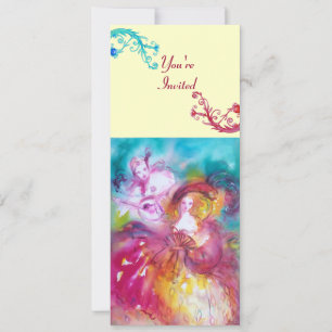 PIERROT OCH ARLECCHINA Venetian Carnival Inbjudningar