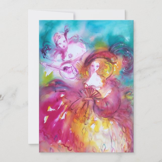 PIERROT OCH ARLECCHINA Venetianskt karneval, (Framsida)