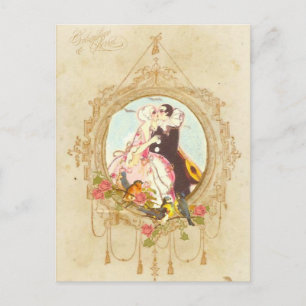 Pierrot och Columbine Vykort