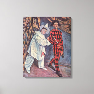 Pierrot och Harlequin Canvastryck