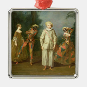 Pierrot och Harlequin Julgransprydnad Metall