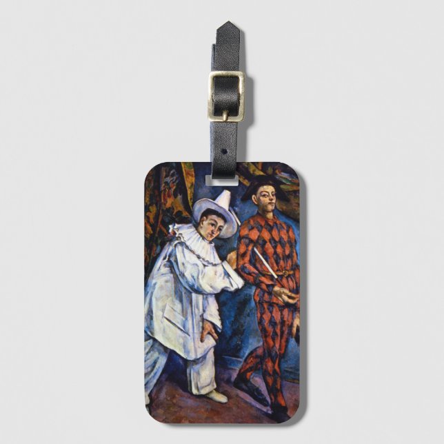 Pierrot och Harlequin, Mardi Gras av Paul Cezanne Bagagebricka (Framsida vertikal)