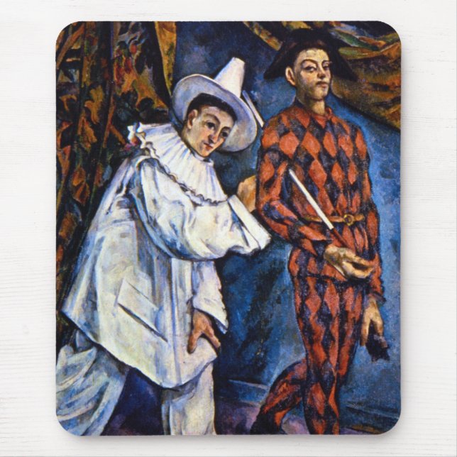 Pierrot och Harlequin, Mardi Gras av Paul Cezanne Musmatta (Framsidan)