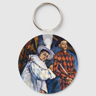 Pierrot och Harlequin, Mardi Gras av Paul Cezanne Nyckelring