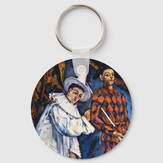 Pierrot och Harlequin, Mardi Gras av Paul Cezanne Nyckelring (Framsida)