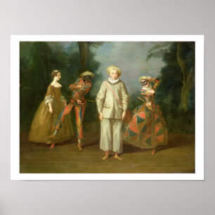 Pierrot och Harlequin Poster