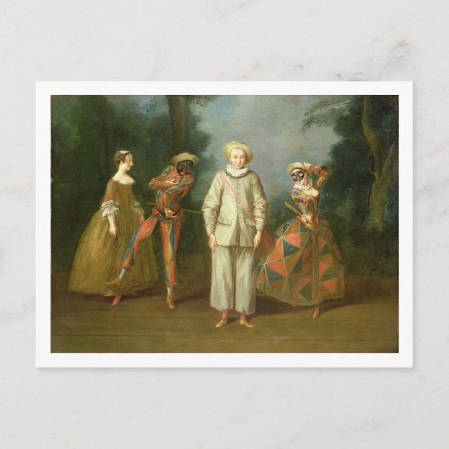 Pierrot och Harlequin Vykort (Framsida)