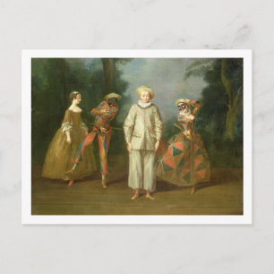 Pierrot och Harlequin Vykort