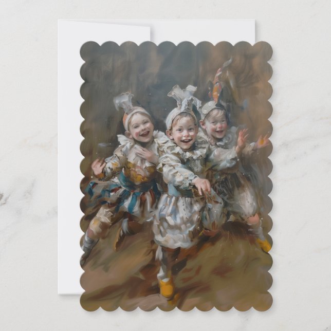 Pierrots - Platt Invitation storlek: 12,7 cm x 17, Inbjudningar (Framsida)