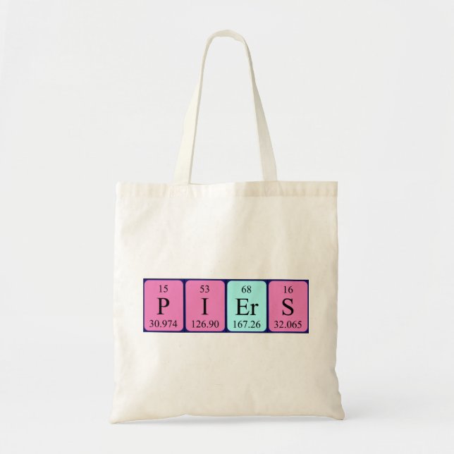 Piers Periodisk bord namn tote bag Tygkasse (Framsidan)