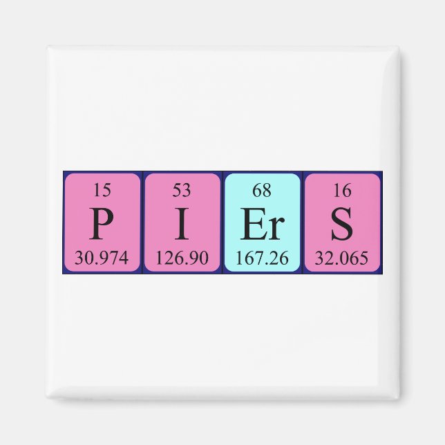 Piers Periodiska magnet bord namn (Framsidan)