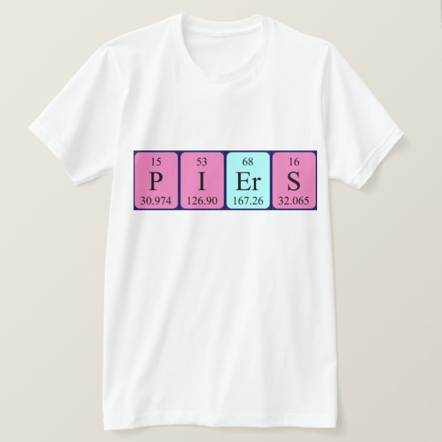 Piers periodiska skjorta bord namn t-shirt (Design framsida)