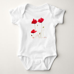 Pies Red blommigt vattencolor sommardräkt baby T Shirt