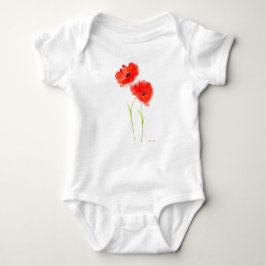 Pies Red blommigt vattencolor sommardräkt baby T Shirt