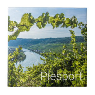 Piesport Moselle Grapes Vintage Vines Souvenir Kakelplatta