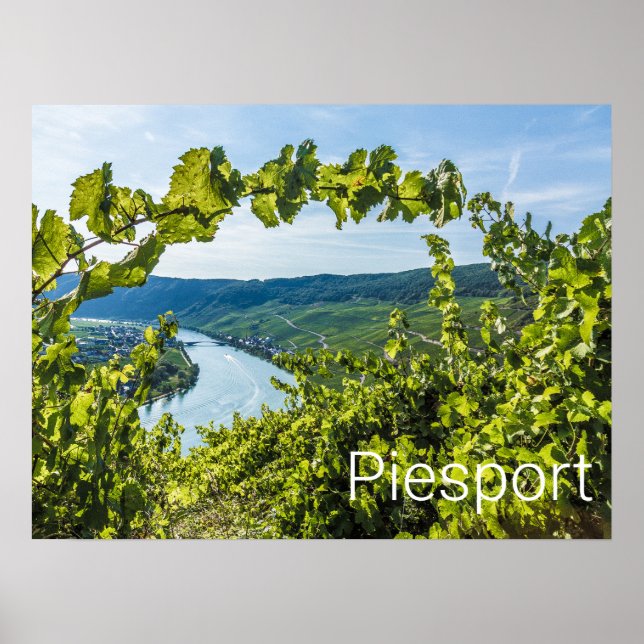 Piesport Moselle Grapes Vintage Vines Souvenir Poster (Framsidan)